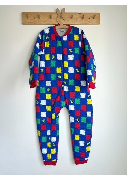 Mavi Kırmızı Dinazor Pamuklu Bacaklı 8/10/12 Yaş Büyük Beden 2.5 Tog Kışlık Kalın Erkek Çocuk Uyku Tulumu