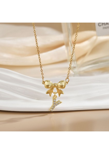 Yeni Bakır Kaplama Mikro-Set Zirkon Metin Tasarımı Moda Basit ve Çok Yönlü Kolye Ucu Kolye (Yurt Dışından)