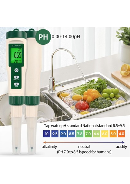Profesyonel Gıda Ph Metre Doğruluk Sensörü Sıcaklık Asitlik Test Cihazı Peynir Eti Konserve Hamur Toprağı Ph Metre (Yurt Dışından)