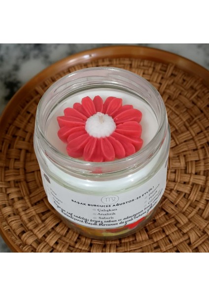 Başak Burcu Kokulu Mum – Beyaz Soya Wax El Yapımı Beyaz Sabun & Adaçayı Cam Mum