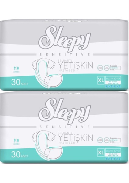 Yetişkin Hasta Bezi Bel Bantlı Xl - Extra Large - Ekstra Large 60 Adet (2pk*30)