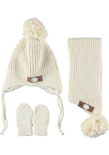 Erkek Bebek Bere Bandana Eldiven 3’lü Takım