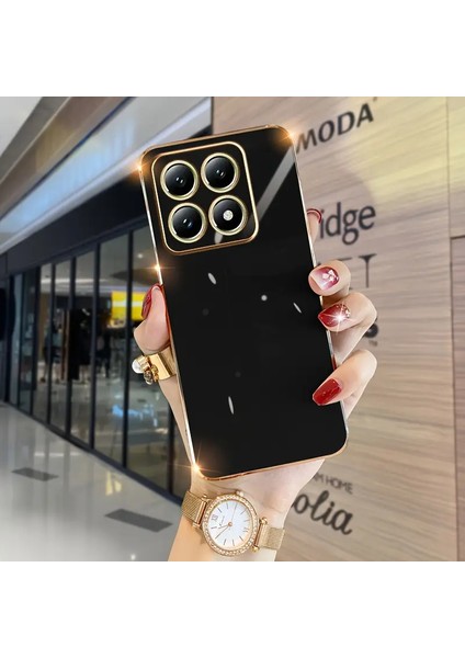 Mi 14T Pro Uyumlu Kamera Korumalı Parlak Kaplamalı Şık Silikon Kapak