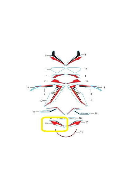 SRK400RR Ön Çamurluk Stıcker Sağ