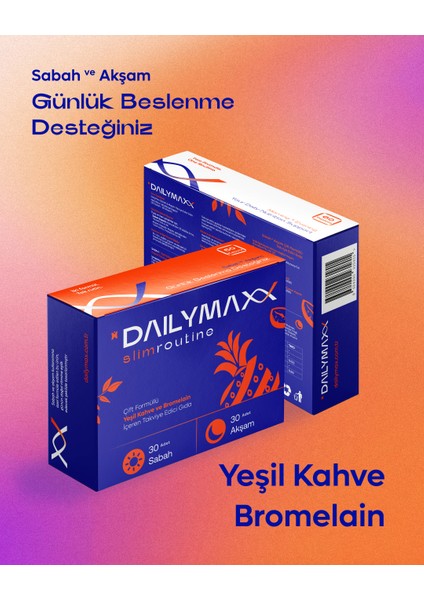 SlimRoutine I Yeşil kahve ve Bromelain İçeren Takviye Edici Gıda I 30+30 Kapsül I İki Formül - Tek Rutin I