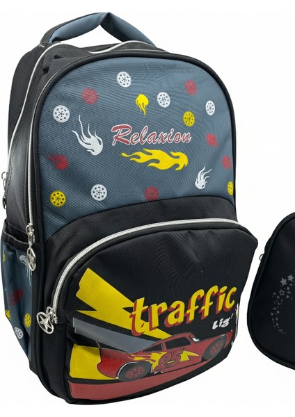 Traffic Yarış Arabası Desenli Erkek Çocuk Okul Çanta Seti fiyatları