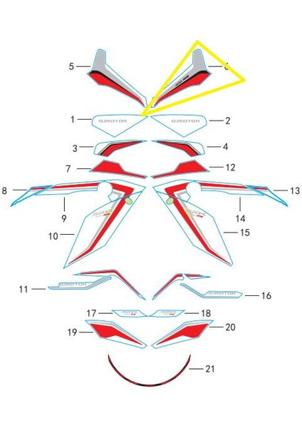 SRK400RR Ön Kafa Stıcker Sol