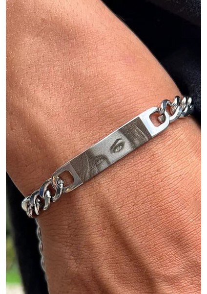 Harfli Kişiye Özel Göz Resim Baskılı Paslanmaz Çelik Bileklik Sevgiliye Hediye SCB83H indirimleri