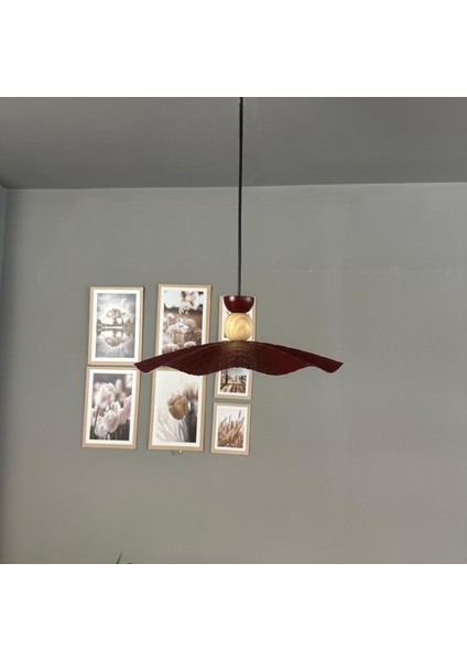 Teyra Vişne Çürüğü Tekli Avize Ahşap Şapka Başlık Sarkıt Lamba Restoran Salon Aydınlatma fırsatları