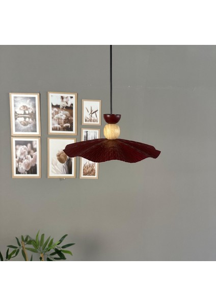 Teyra Vişne Çürüğü Tekli Avize Ahşap Şapka Başlık Sarkıt Lamba Restoran Salon Aydınlatma indirimleri