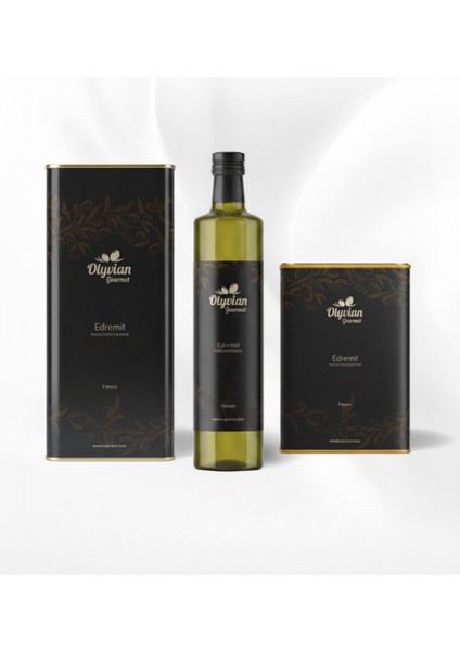 Edremit Natürel Sızma Zeytinyağı Seti (3'lü) | 5l + 3l Teneke + 750ML Şişe | Erken Hasat Soğuk Sıkım
