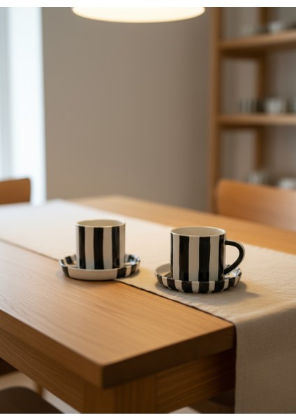 Siyah Seramik 2'li Fincantakımı