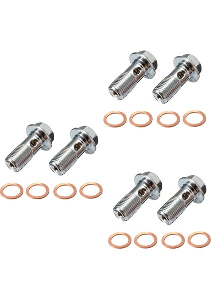 6x Motosiklet Paslanmaz Fren Banjo Cıvatası M10 x 1 0mm Caliper Ana Silindir (Yurt Dışından)