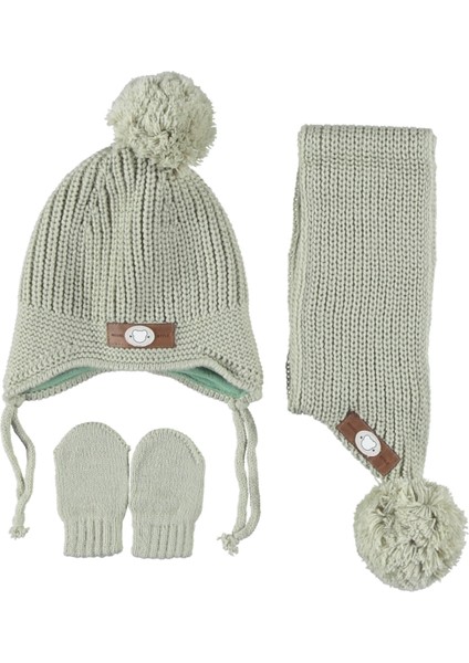 Erkek Bebek Bere Bandana Eldiven 3’lü Takım