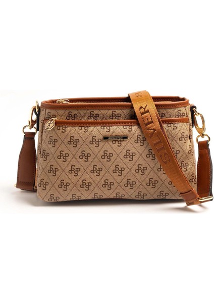 Silver & Polo Koyu Bej - Taba SP1184 Kadın Çapraz Çanta