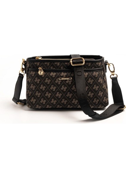 Silver & Polo Füme - Siyah SP1184 Kadın Çapraz Çanta