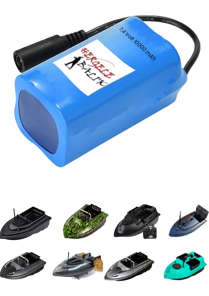 Yemleme Botu Pili 7.4V 10000 Mah Fabrikasyon Kalite Akıllı Bms Koruma Sistemi Tekne Pili