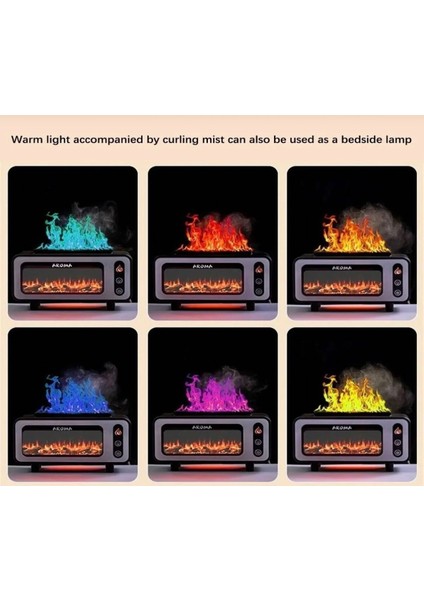 Şömine Alev Efektli Aromaterapi Difüzör ve Hava Nemlendirici 7 Renk Ledli Ultra Sessiz Buhar Makinesi modelleri