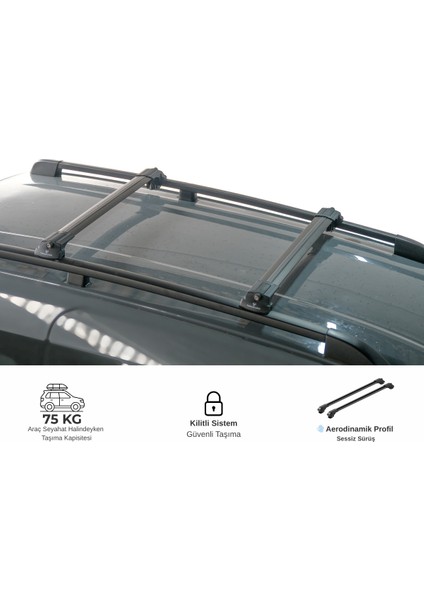 Bmw 3 Series (E46) Sw 2000–2006 Trs-1 Kilitli Sistem Ara Atkı Tavan Barı Siyah (2 Adet) fiyatları