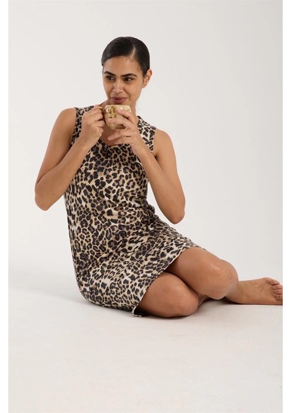 Moda Kadın Leopar Desenli Gecelik modelleri