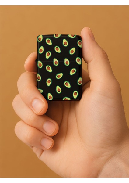 Özel Tasarım Şık ve Dayanıklı Uv Desenli Baskılı Benzinli Metal Çakmak Avocadoo