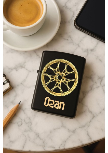 Kişiye Özel Isim Yazılı Fontlu Baskılı Benzinli Çakmak Özel Tasarım Hediyelik Gold Jant
