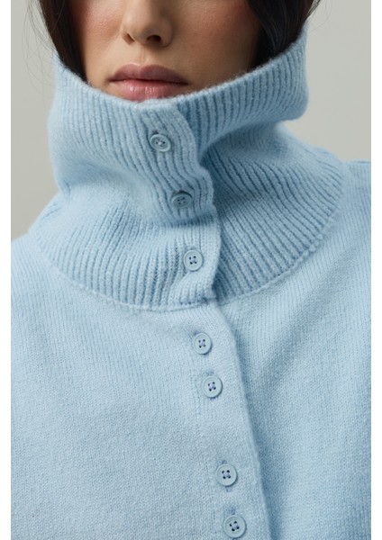 Geniş Yakalı Tiftik Hırka Bebe Mavisi fiyatları