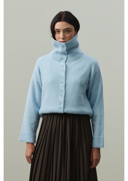 Geniş Yakalı Tiftik Hırka Bebe Mavisi fırsatları