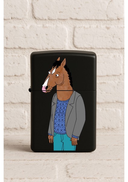 Uv Baskılı Desenli Metal Benzinli Siyah Çakmak Cep Çakmağı - Suvari