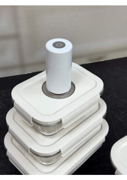 Cam Vakum Makineli Saklama Kabı Seti