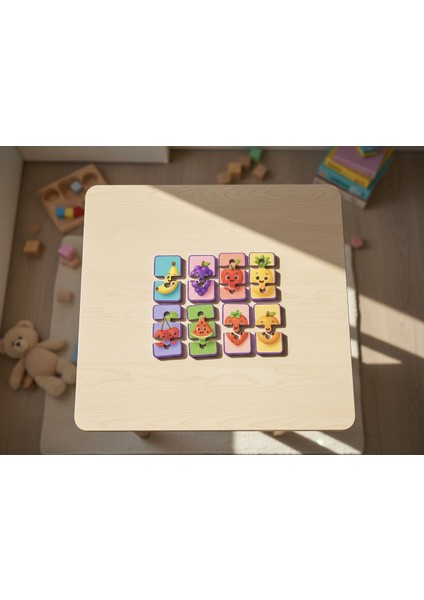 2-3 Parça 8 Adet Tak Çıkar Manyetik Eva Yapboz, Meyveler fiyatları