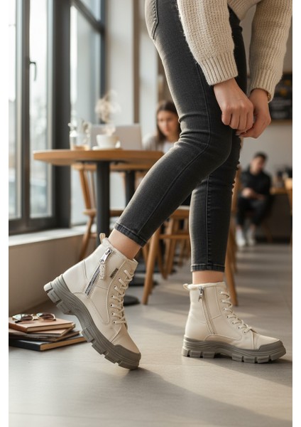 Conpax 5428 Bej&kum Kadın Fermuarlı & Bağcıklı Bot fiyatları