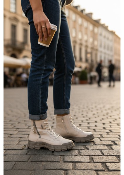 Conpax 5428 Bej&kum Kadın Fermuarlı & Bağcıklı Bot fırsatları