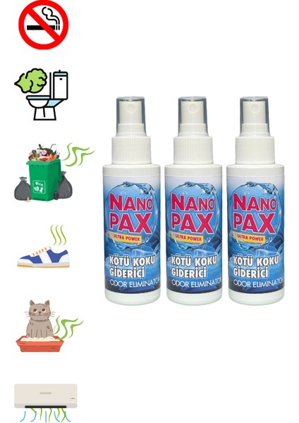 Kötü Koku Giderici Sıvı Sprey 3 x 100 ml