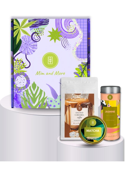 Flair Hediye Kutusu | Saf Matcha, Jasmine Tea, Salted Caramel Coffee – Doğal Lezzet Seti