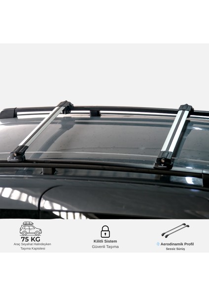 Kia Ceed Sw 2006–2012 Uyumlu Trs-1 Kilitli Sistem Ara Atkı Tavan Barı Gri (2 Adet) fiyatları