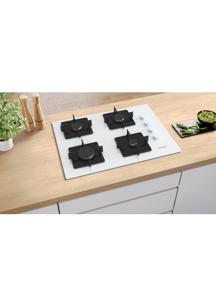 Beyaz Ankastre Set (HJ852GYW0T Kendini Temizleyen Fırın EO7C2PP30O 67 cm Ocak LC66KPJ20T Davlumba)