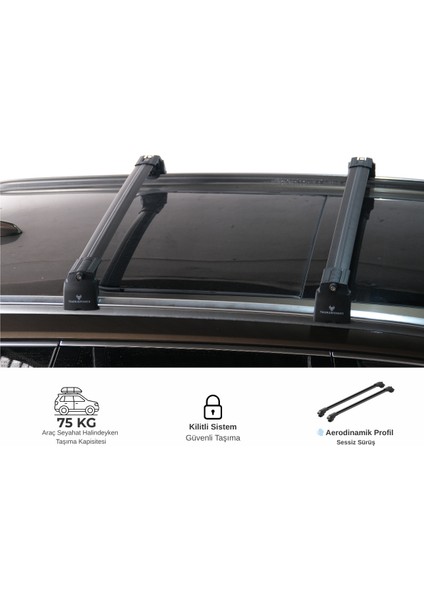 Subaru Outback 2014–2020 Uyumlu Trs-2 Kilitli Sistem Ara Atkı Tavan Barı Siyah (2 Adet) fiyatları