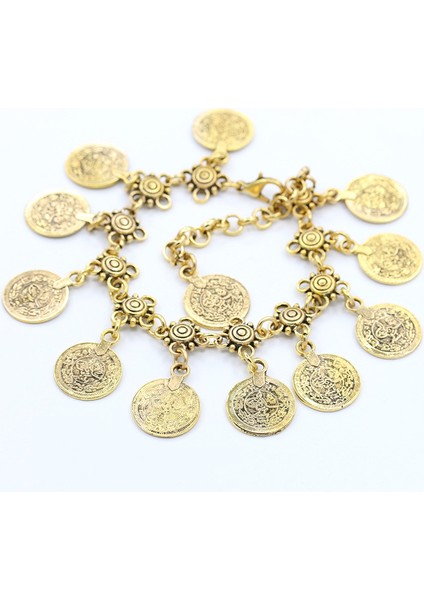 Halka Ayak Takısı, Şık Retro Tarzı Metal Para Püsküllü Kadın Halkası (Yurt Dışından)