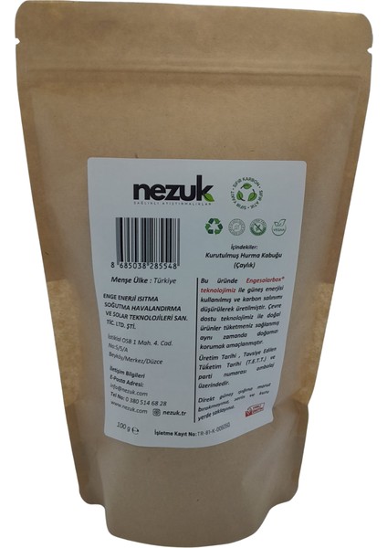 Kurutulmuş Doğal Cennet Hurması Kabuğu (Çaylık) 100G fiyatları