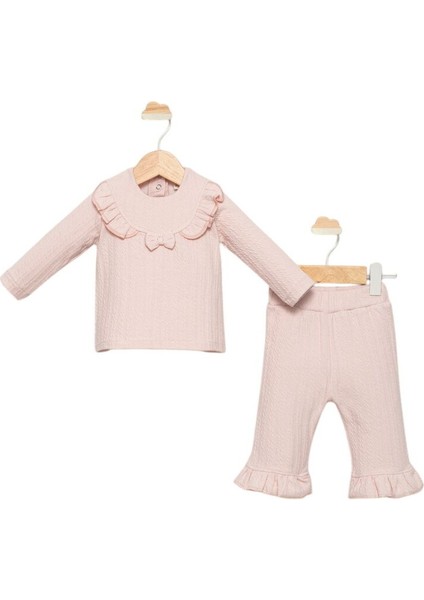 15580 Kız Bebek Fiyonk Detaylı 2'li Takım