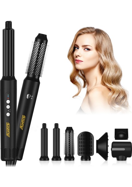 7 Başlıklı Iyonik Saç Şekillendirici Saç Kurutma Fön Makinası 7in1 Multi Styler 110000 Rpm 1400W fiyatları