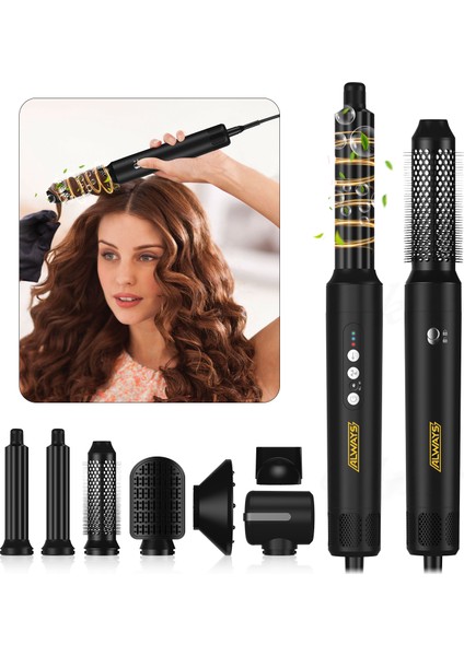 7 Başlıklı Iyonik Saç Şekillendirici Saç Kurutma Fön Makinası 7in1 Multi Styler 110000 Rpm 1400W modelleri