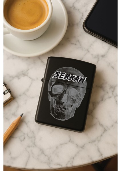 Kişiye Özel Isim Yazılı Fontlu Baskılı Benzinli Çakmak Özel Tasarım Hediyelik Iskelet