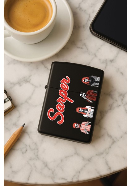 Kişiye Özel Isim Yazılı Fontlu Baskılı Benzinli Çakmak Özel Tasarım Hediyelik Skuller