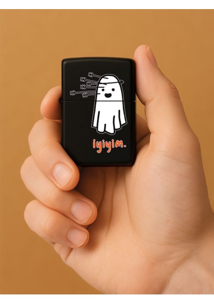 Özel Tasarım Şık ve Dayanıklı Uv Desenli Baskılı Benzinli Metal Çakmak Iyiyim