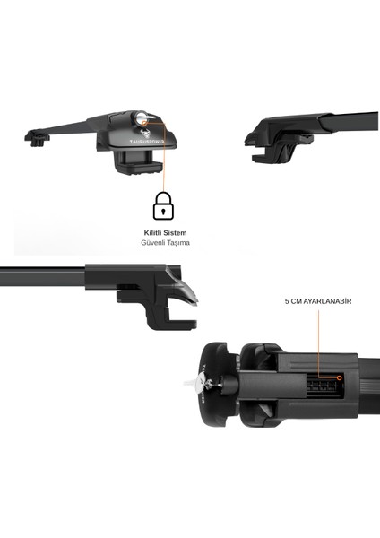 Audi A6 Allroad (C8) 2019–2023 Uyumlu Trs-1 Kilitli Sistem Ara Atkı Tavan Barı Siyah (2 Adet) fırsatları