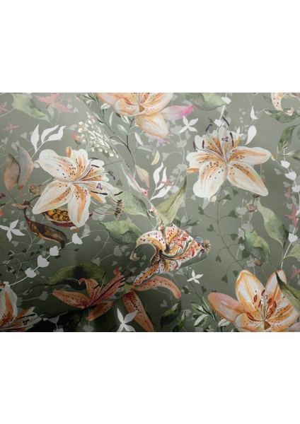 %100 Pamuk Çift Kişilik Nevresim Takımı 200X220 50*70 Yastık Kılıfı - Acacıa Çift Taraflı Baskı