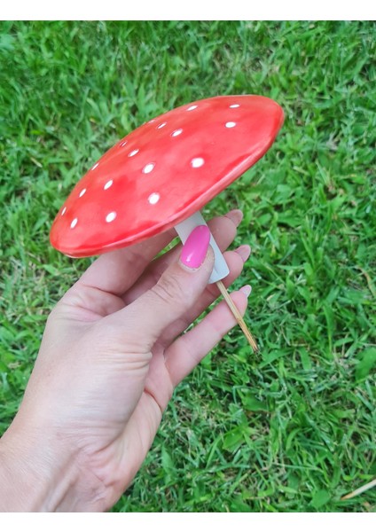 Bahçe Mantar Süsü Seramik Elyapımı