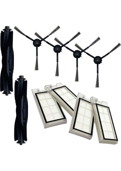 Roidmi ile Uyumlu SDJ01RM Robot Vacuum And Mop Cleaner 10LU Yedek Parça Set